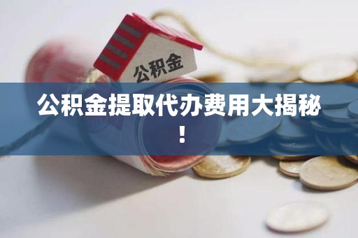 青山湖公积金提取代办费用大揭秘! 青山湖公积金提取代办费用大揭秘!